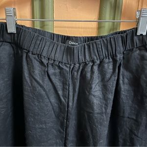 Black Quince linen pants elastic waist